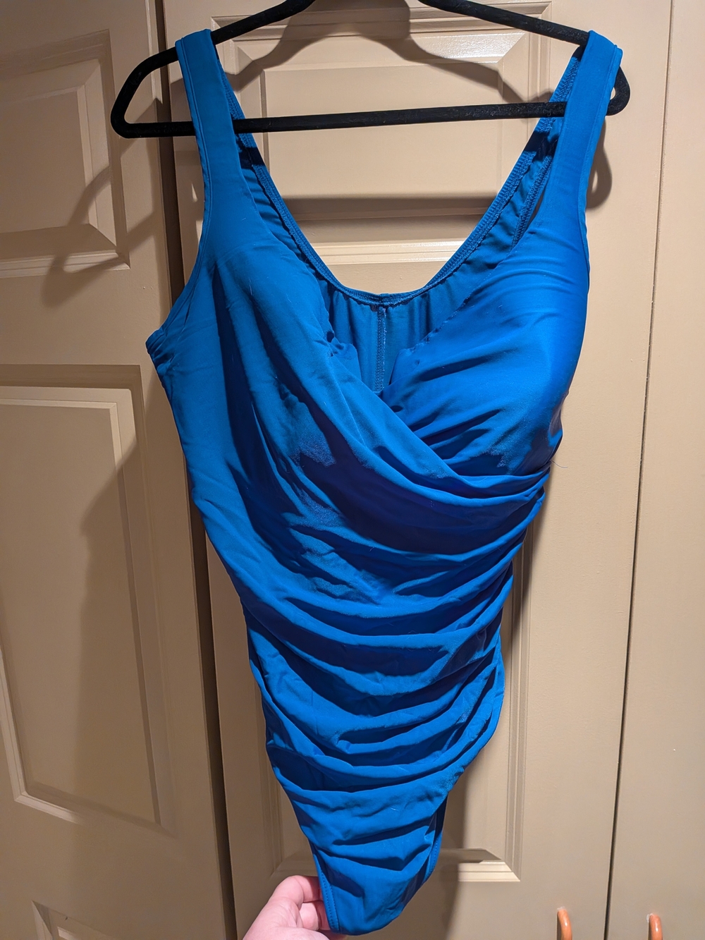 Miraclesuit Electric Blue Ruched One-Piece Swimsuit 20/22 - Good/Fair Condition